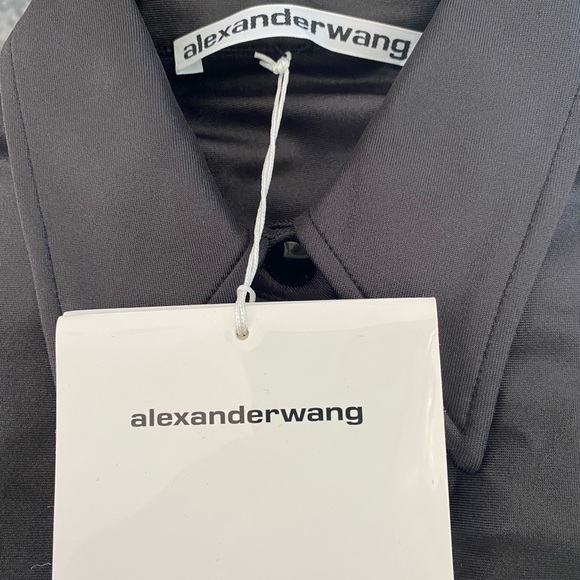 NWT Alexander Wang crystal-embellished split-cuff shirt Size 4 - Picture 9 of 10